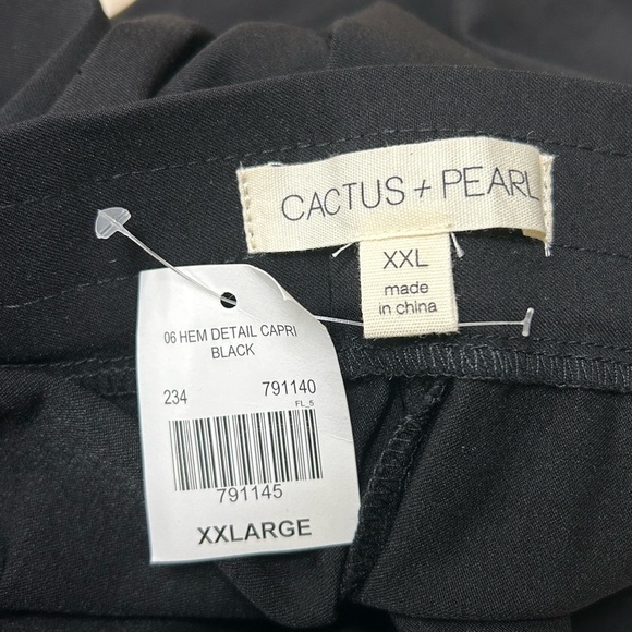 Cactus + Pearl Black Pull On Pants Lace Side Hem Size XXL NWT - Picture 4 of 7